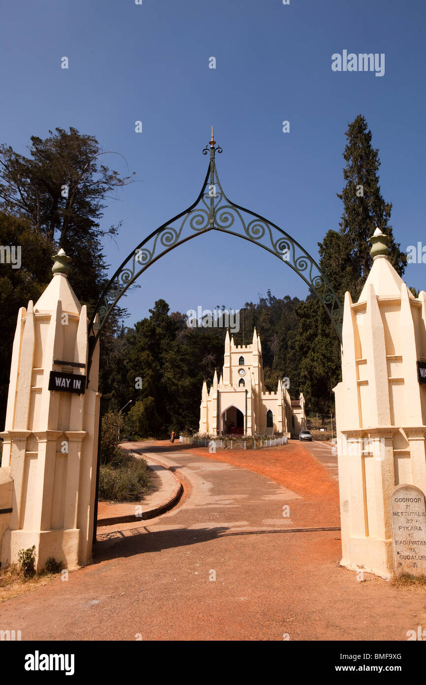 L'Inde, le Tamil Nadu, Udhagamandalam (Ooty), St Stephens CSI Eglise de l'Inde du Sud Banque D'Images