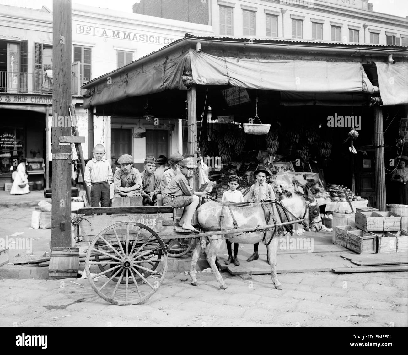 La Nouvelle Orléans, Louisiane, USA, un coin du marché français, vers 1905 Banque D'Images