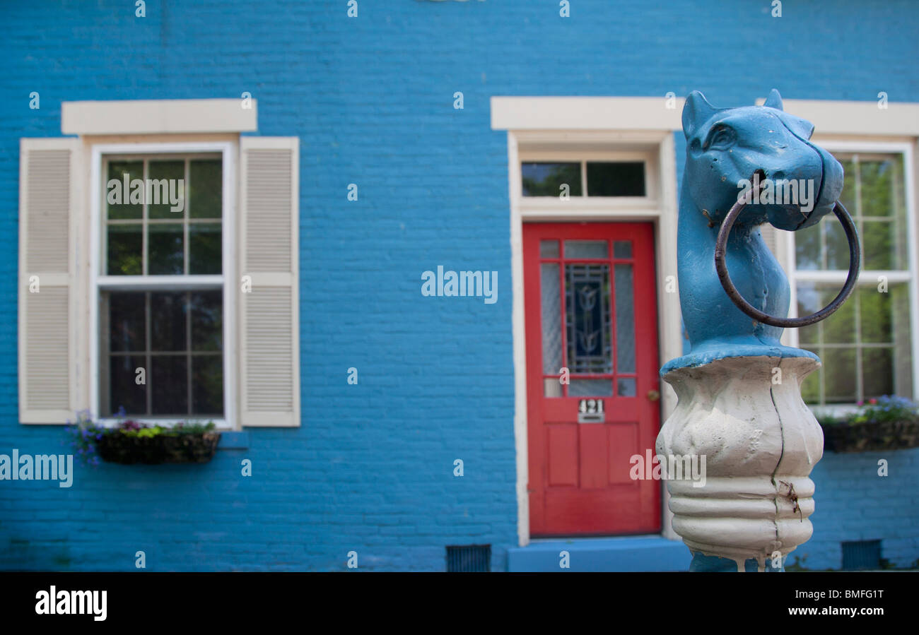 Hitching Post et dans le district de Madison, Indiana Banque D'Images
