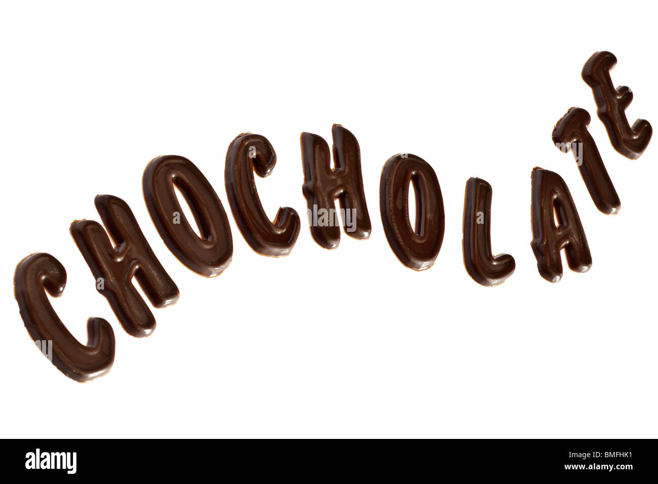 Lettres Chocolat mal orthographié Banque D'Images