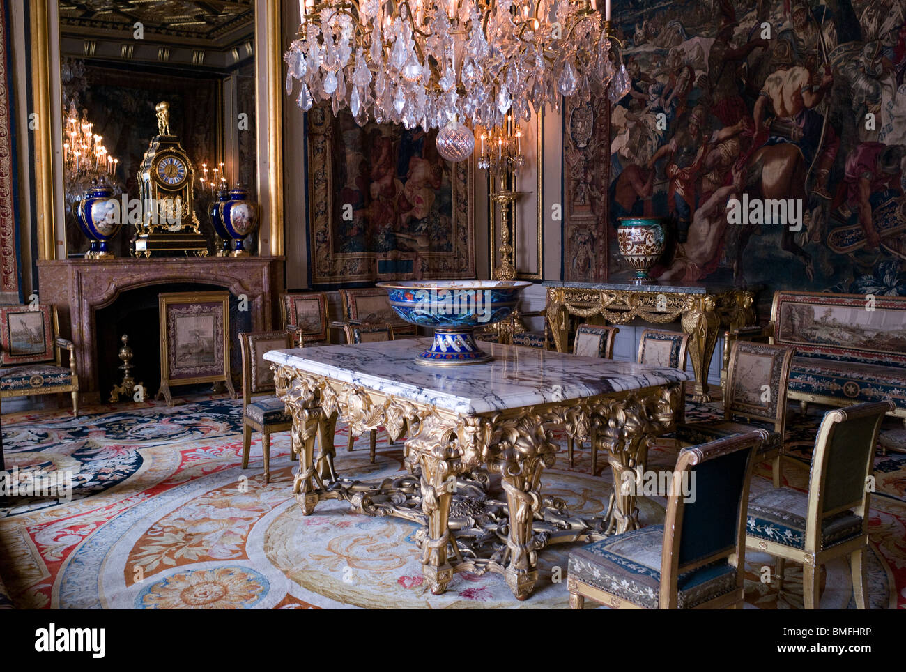 L'intérieur, le château de FONTAINEBLEAU (16C), FRANCE Banque D'Images