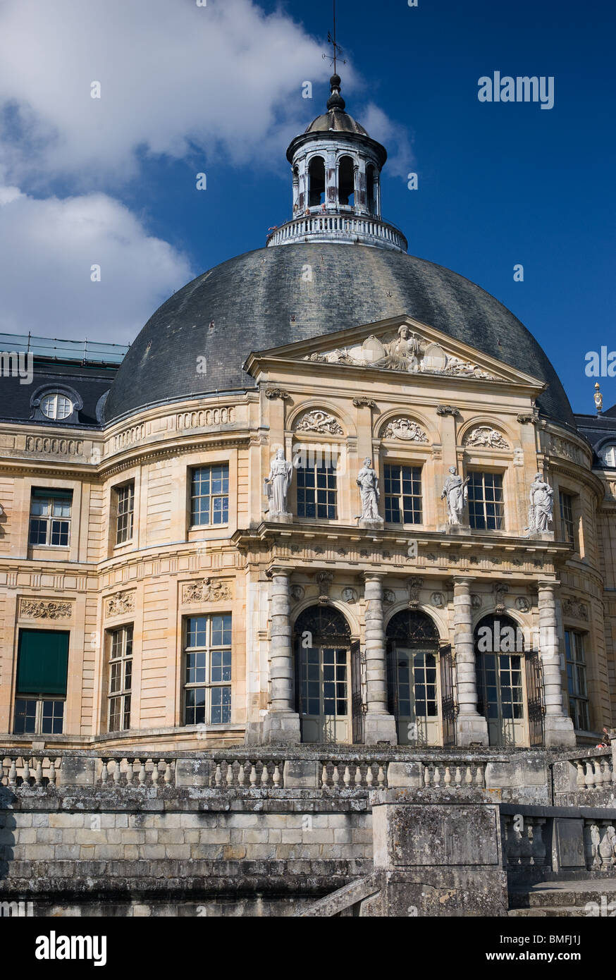 Vue de dos, Vaux-le-Vicomte (17C), FRANCE Banque D'Images