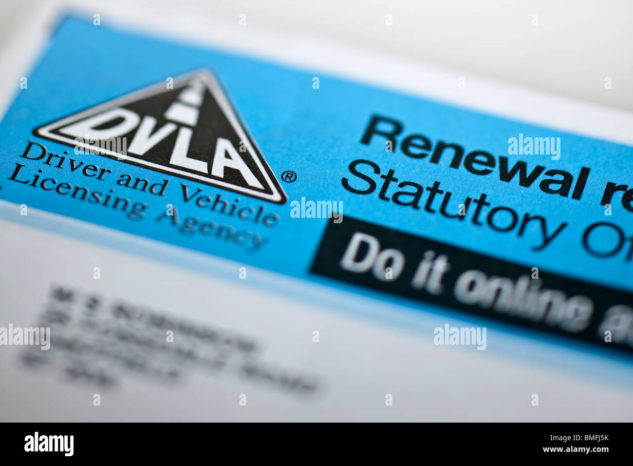 Rappel de renouvellement de l'impôt DVLA disque. Utilisez uniquement éditoriale Banque D'Images