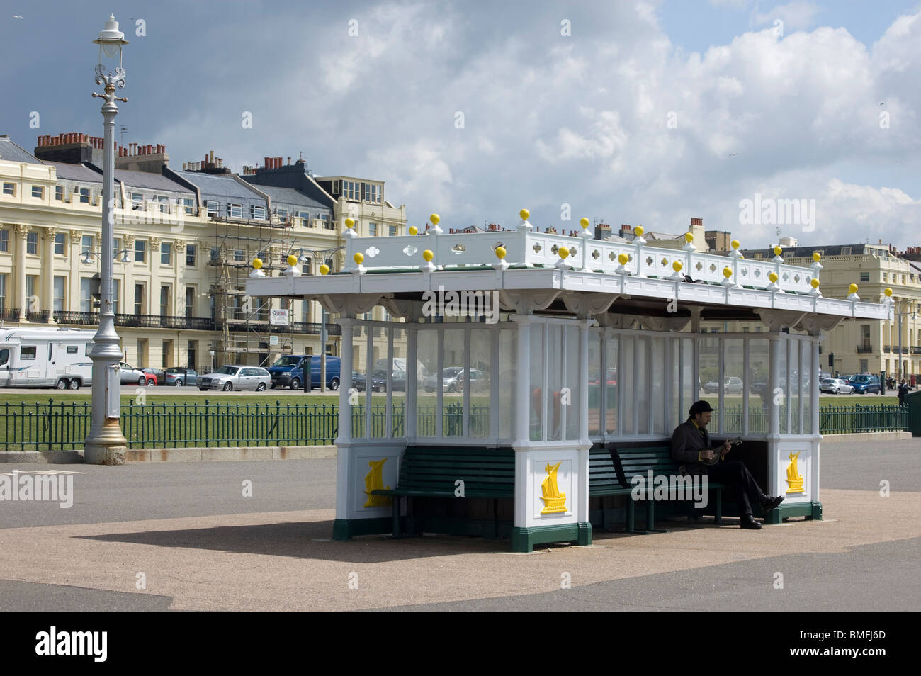 Promenade Shelter, Brighton, Royaume-Uni Banque D'Images