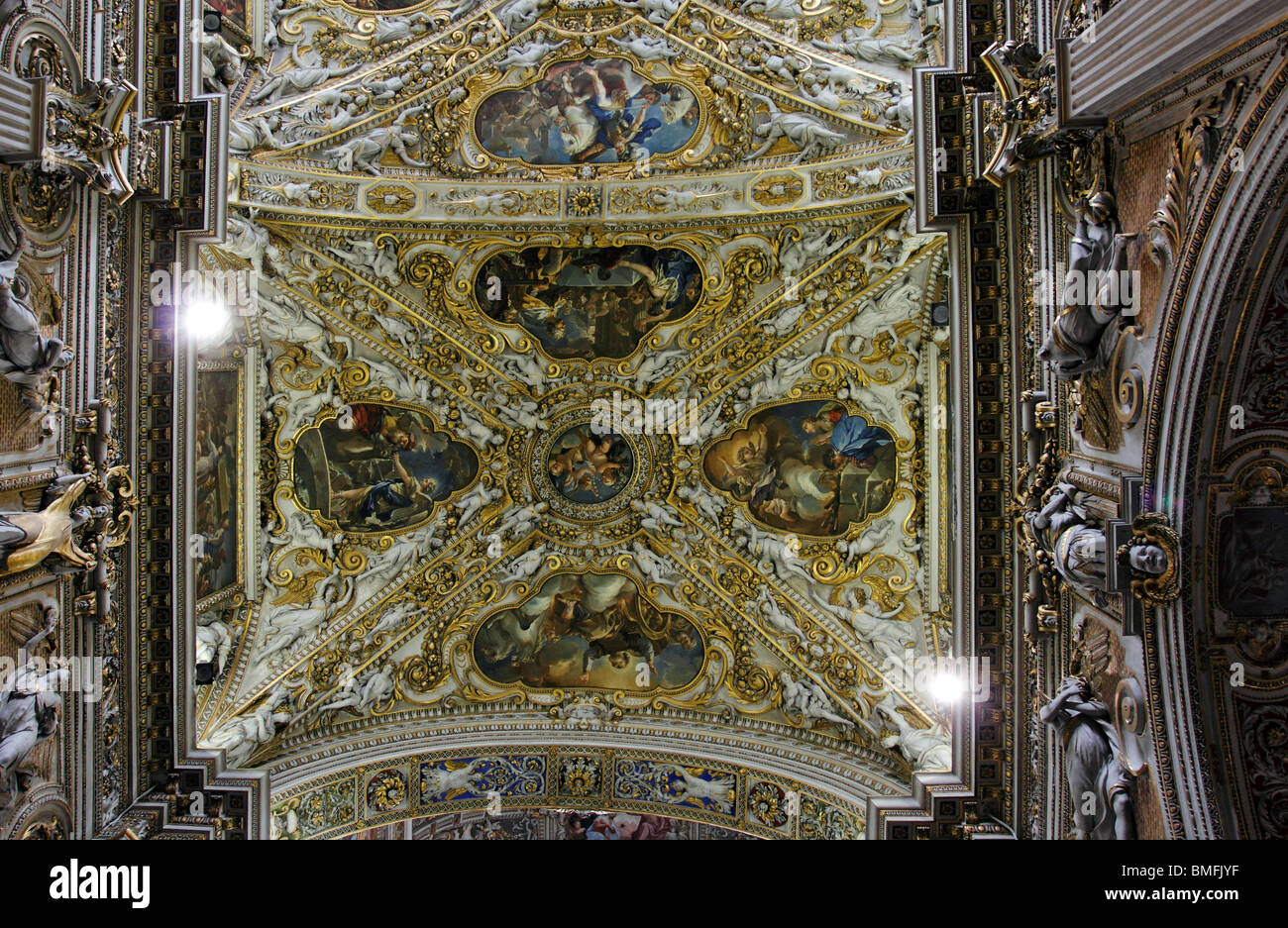Intérieur de la toiture de la cathédrale de Bergame ou Duomo. Cappella Colleoni construite par G un Amadeo, Bergame, Lombardie, Vénétie, Italie. Banque D'Images