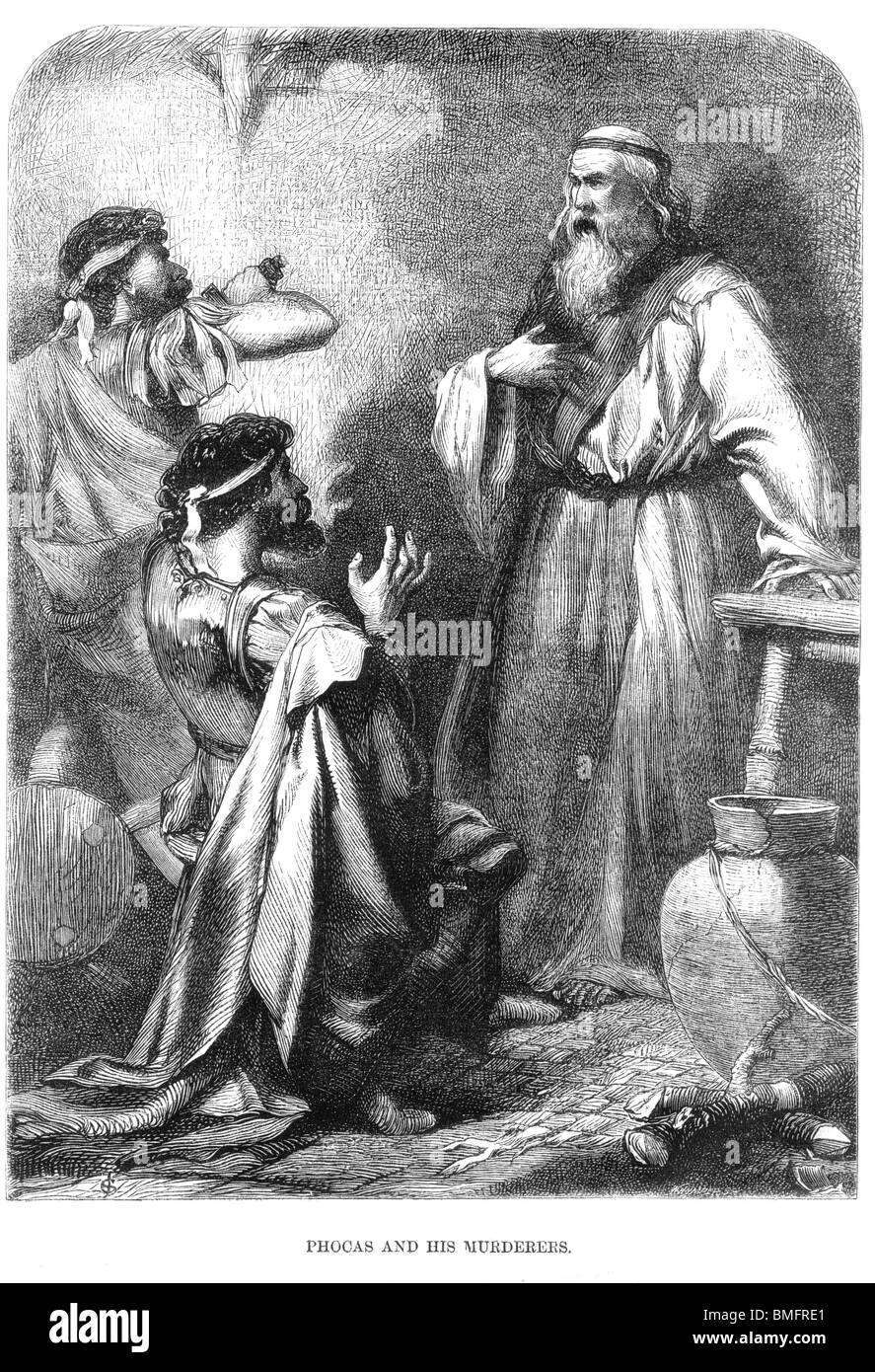 Phocas de Sinope, 4e siècle martyr chrétien, également connu sous le nom de Phocas le jardinier, est confronté à ses assassins romain Banque D'Images