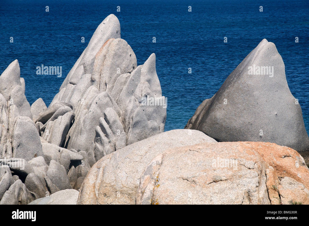 Les roches, Iles Lavezzi, Corse, France Banque D'Images