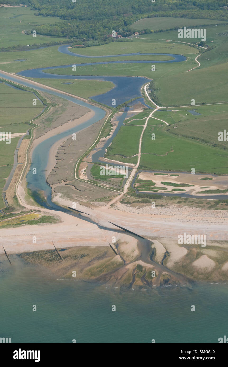 Photo aérienne de Cuckmere haven, East Sussex, Angleterre Banque D'Images