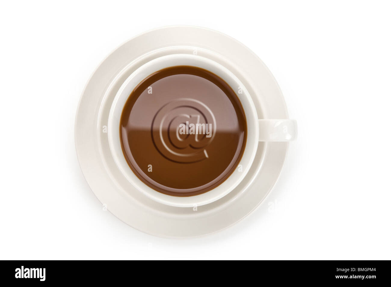Tasse de café avec un fond blanc Banque D'Images