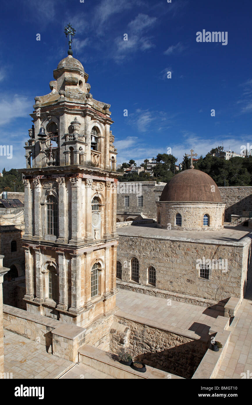 Israël, Jérusalem, St. Cross,Monastère Patriarcat grec orthodoxe,Bell Tower Banque D'Images