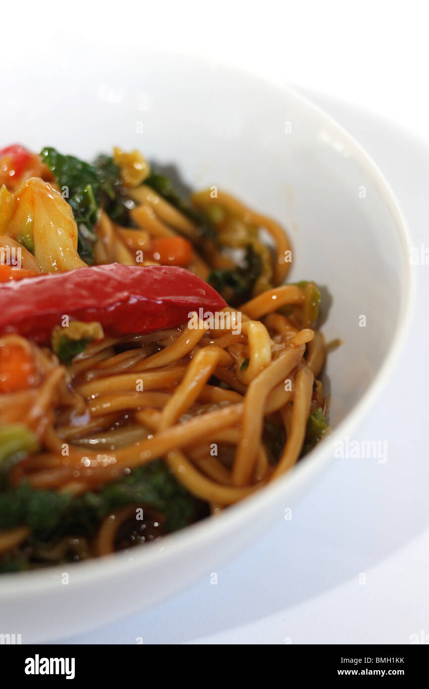 Chow mein aux légumes Banque D'Images