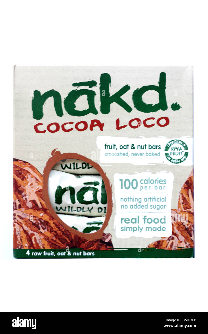 Nakd loco de cacao et de l'écrou d'avoine fruits Barres de céréales Photo  Stock - Alamy