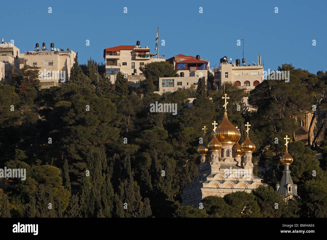 Israël, Jérusalem, le Mont des Oliviers,St. Marie Madeleine Église orthodoxe Banque D'Images