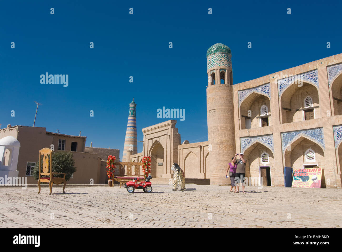 Mosquée à Ichon Qala Forteresse, Khiva, Ouzbékistan Banque D'Images