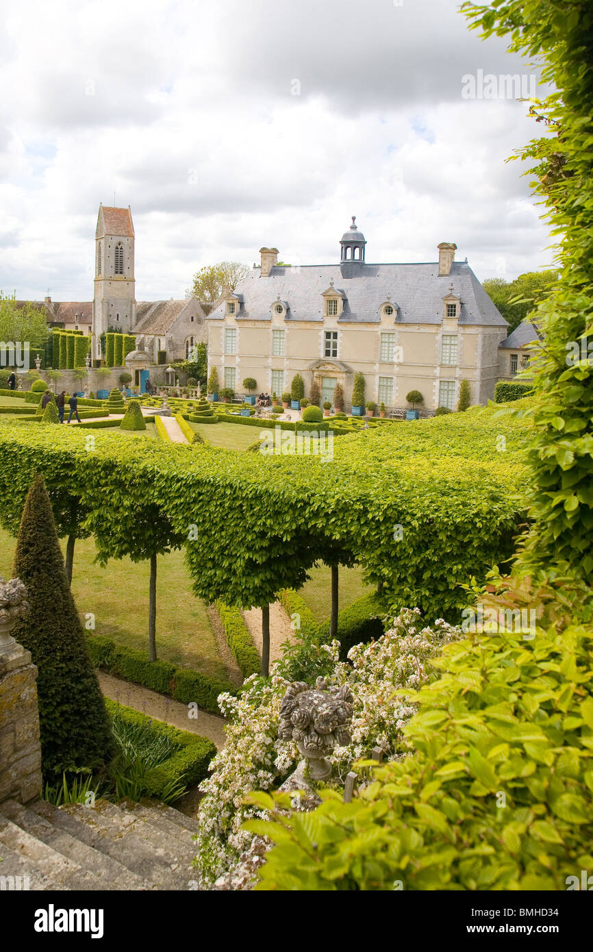 Les jardins de Château De Brecy, Normandie, France Banque D'Images