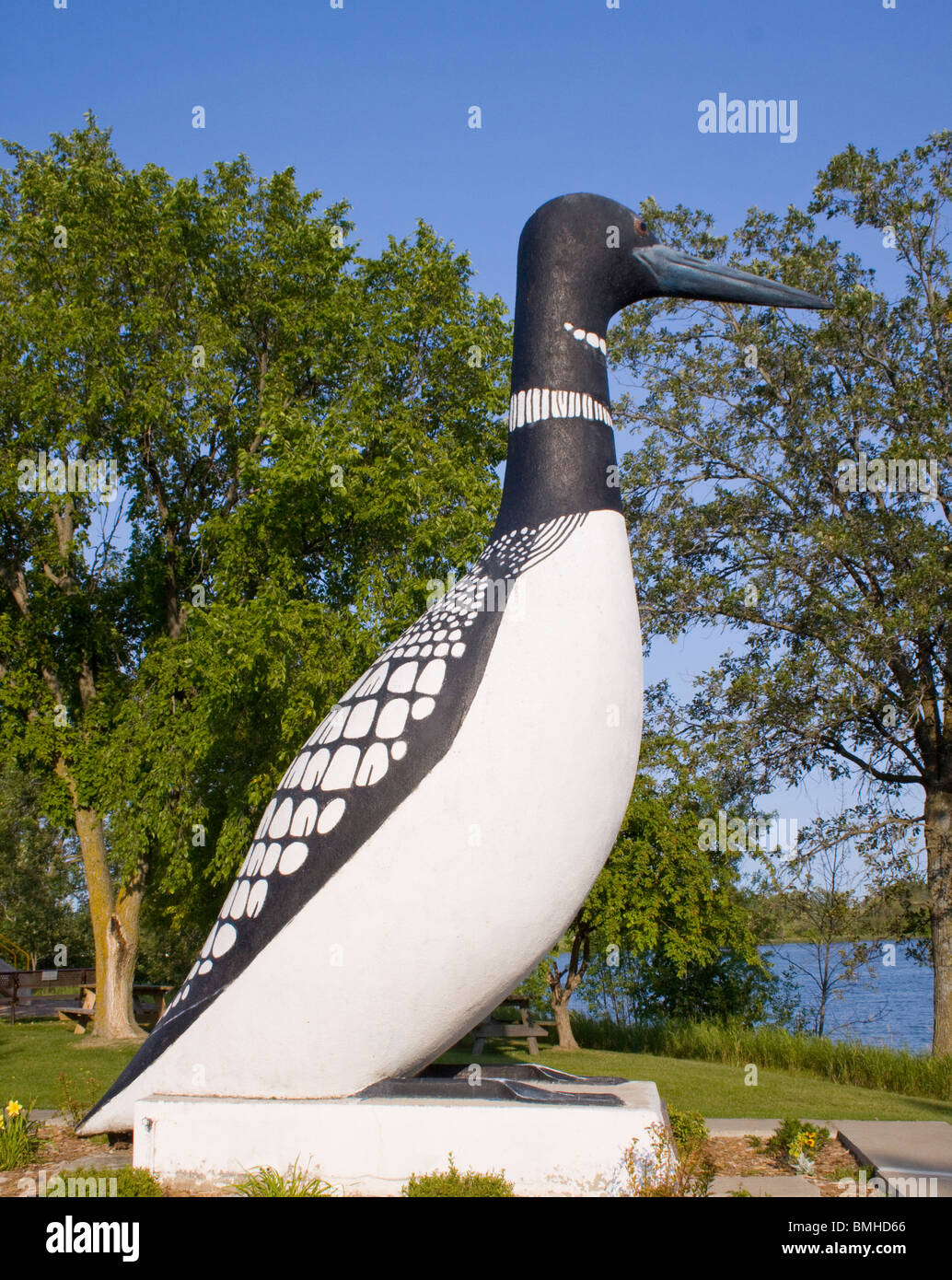 Vergas, Minnesota, abrite le plongeon géant, un hommage imposant à l'oiseau de l'État et un symbole bien-aimé de la beauté naturelle du Minnesota. Banque D'Images
