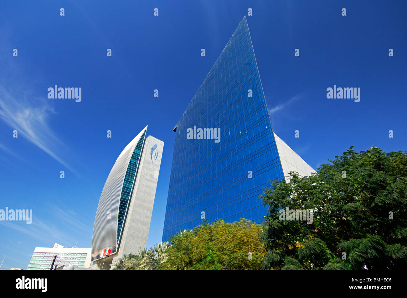 Architecture futuriste à Dubai, quartier de Deira, Dubaï, Émirats Arabes Unis Banque D'Images