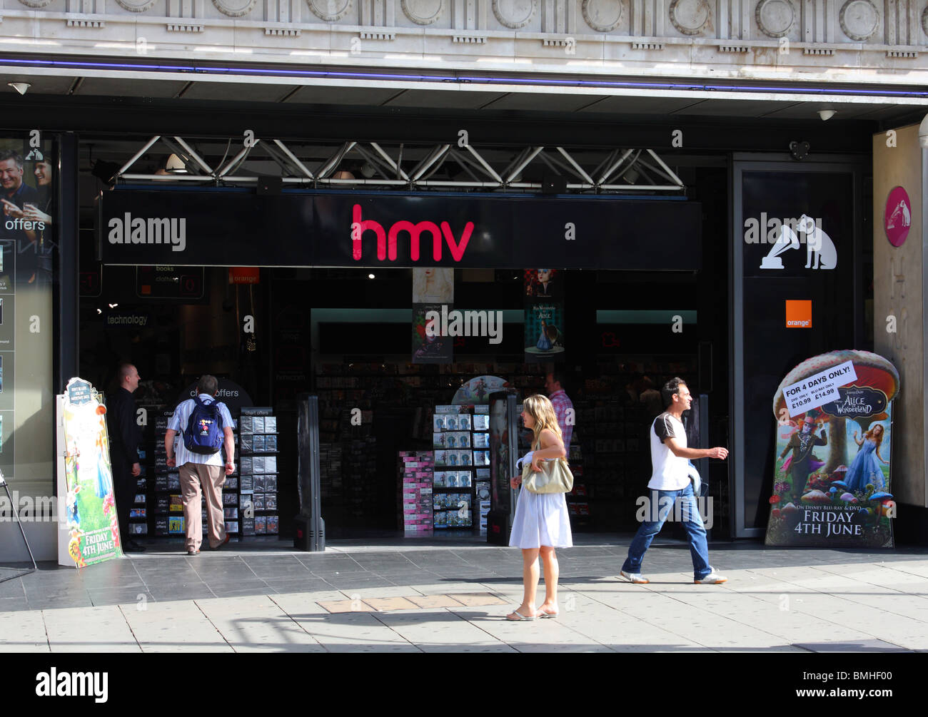 Un magasin HMV sur Oxford Street, Londres, Angleterre, Royaume-Uni Banque D'Images