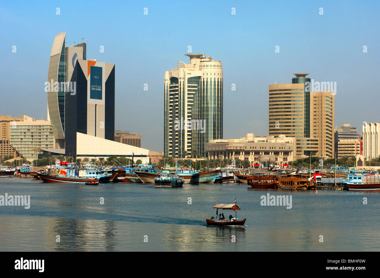 Le port de Dhow Dubai Creek, Dubai, Émirats Arabes Unis Banque D'Images