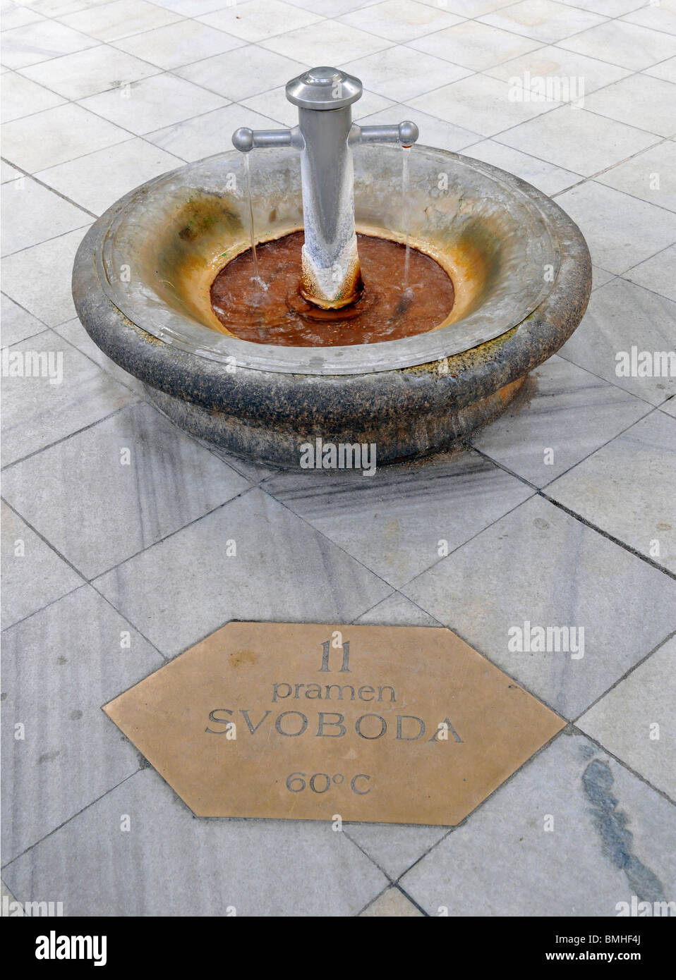 Source d'eau minérale, Karlovy Vary République Tchèque Banque D'Images