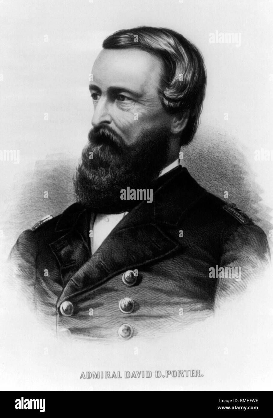 L'amiral David D. Porter était un amiral qui est devenu l'un des plus relevé de l'héros naval USA Guerre Civile. Banque D'Images