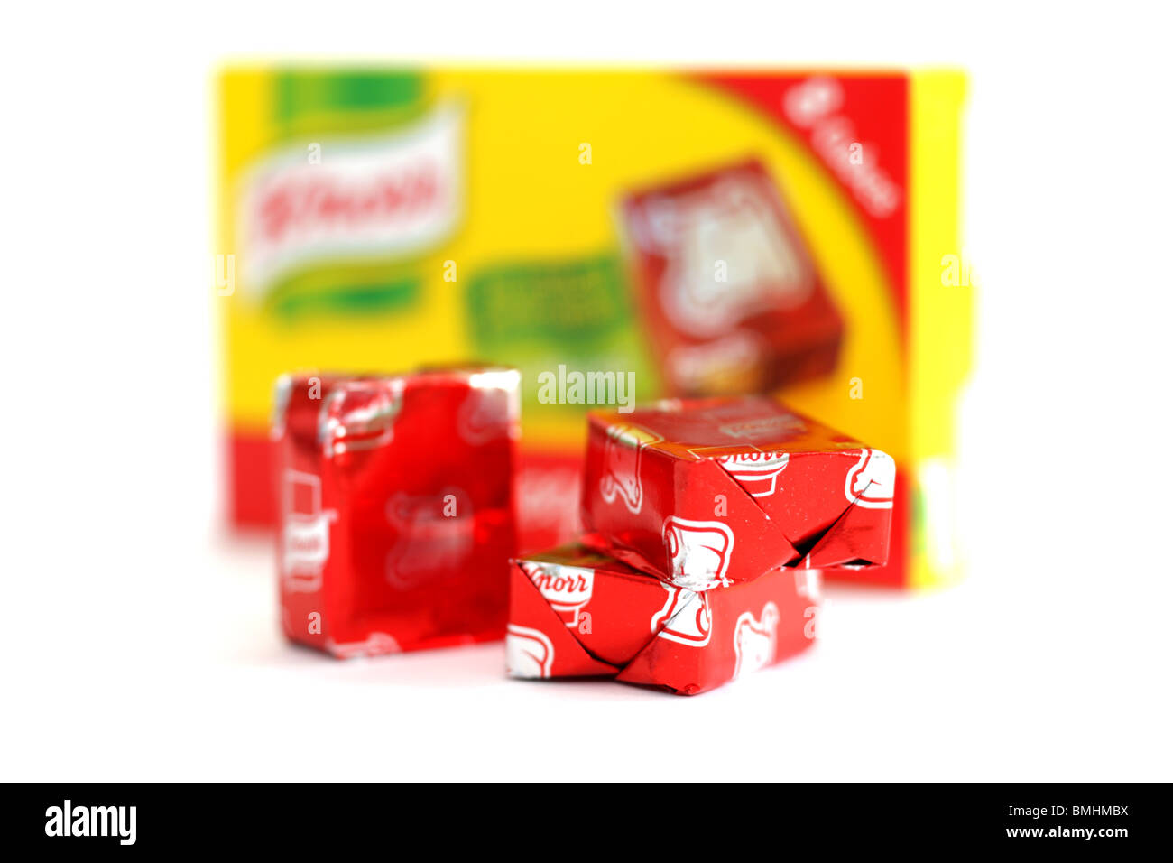 Cubes de bouillon de bœuf knorr Banque D'Images