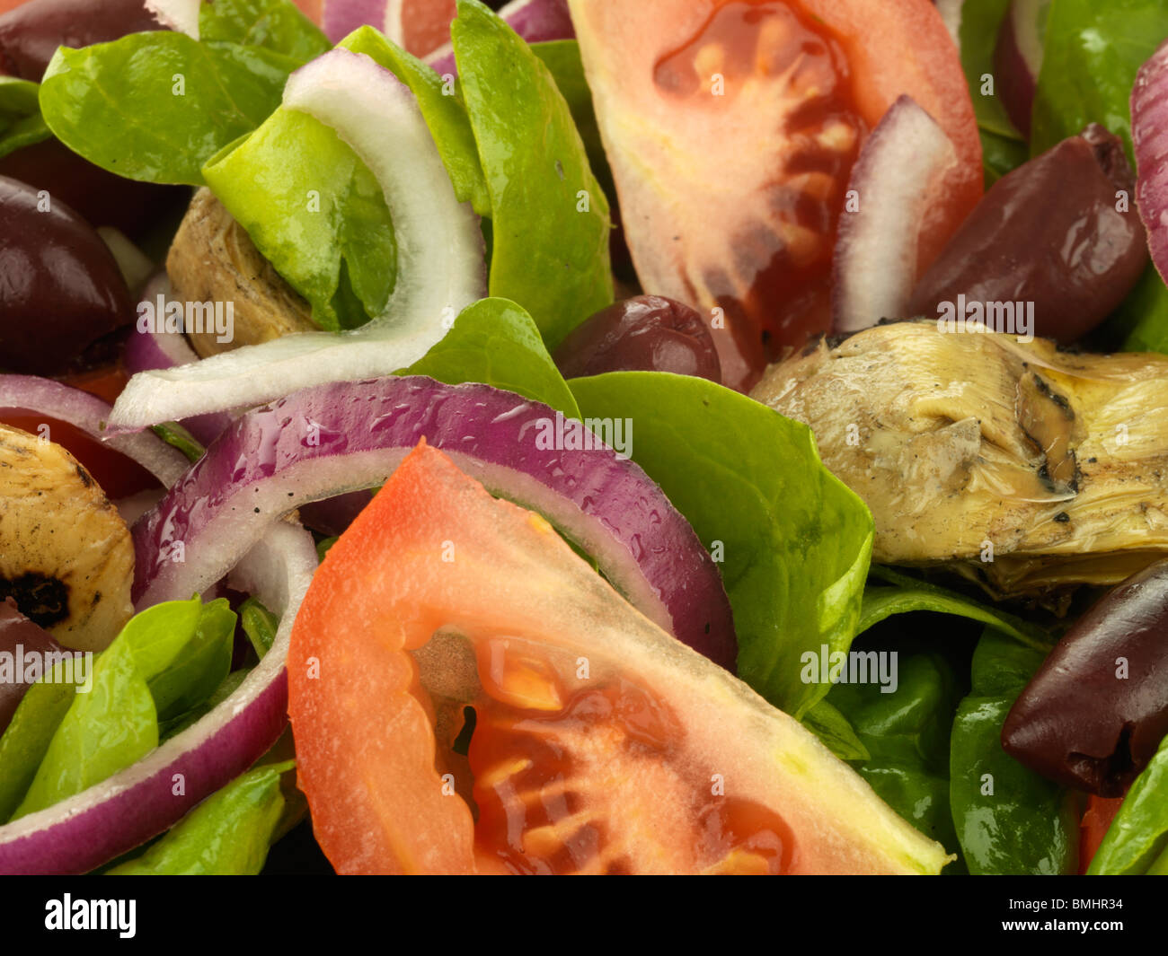 Salade d'épinards au vinaigre balsamique Banque D'Images