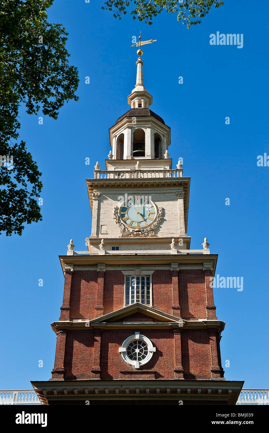 L'Independence Hall est un monument national américain situé à Philadelphie, Pennsylvanie Banque D'Images