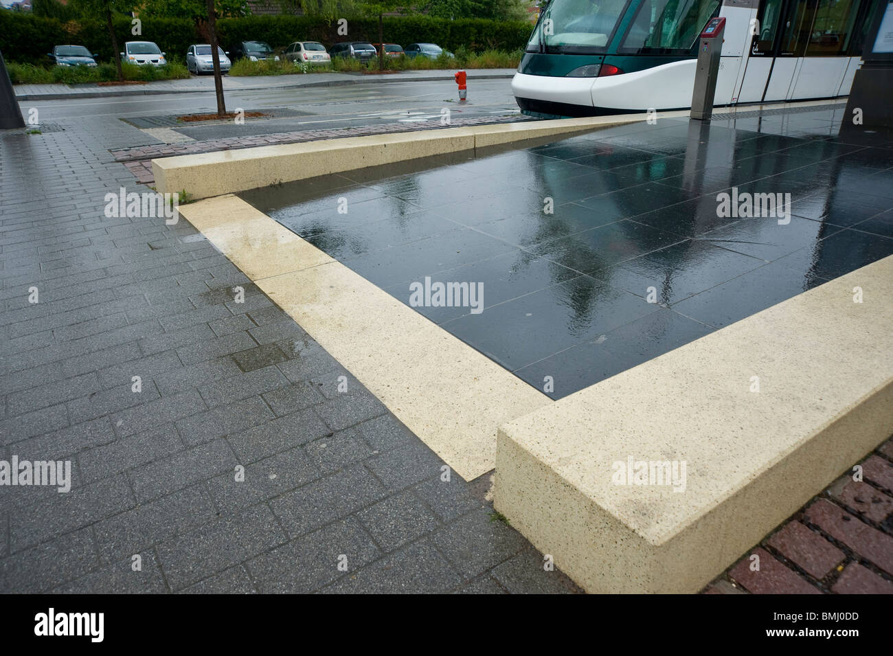 Strasbourg, Tramway, Haltestelle Tiergaertel - Strasbourg, tramways, Terminus Tiergaertel Banque D'Images