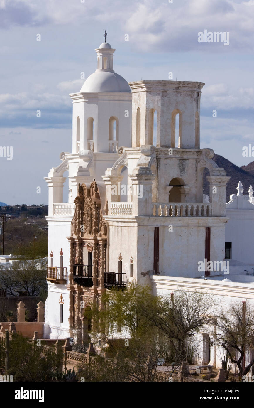 Mission San Xavier, près de Tucson, en Arizona. Banque D'Images