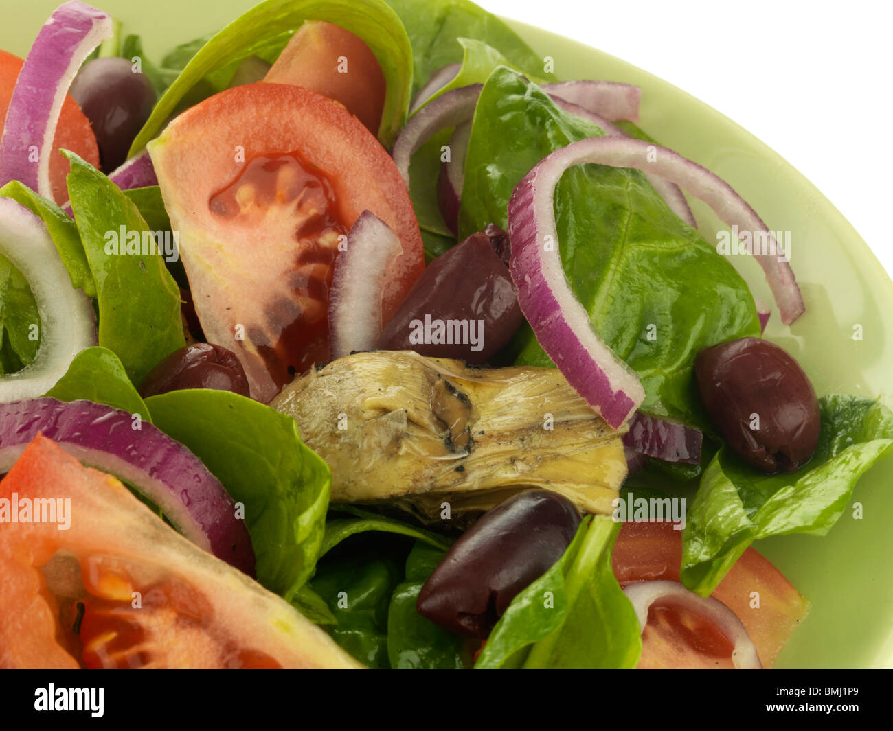 Salade d'épinards au vinaigre balsamique Banque D'Images