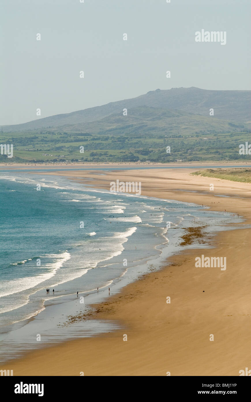 Plage d'Harlech Gwynedd au nord du Pays de Galles au Royaume-Uni. Banque D'Images