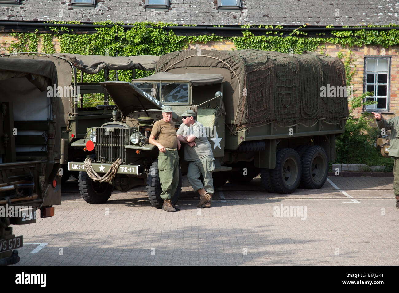 GMC CCKW 2½-ton 6×6 Truck 'War on the Line' reconstitument week-end à Alresford Station, Watercress Line, Hampshire Angleterre. Banque D'Images