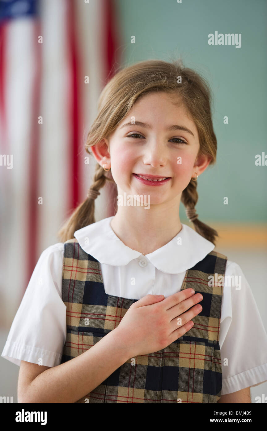 Dire aux étudiants le serment d'allégeance Photo Stock - Alamy