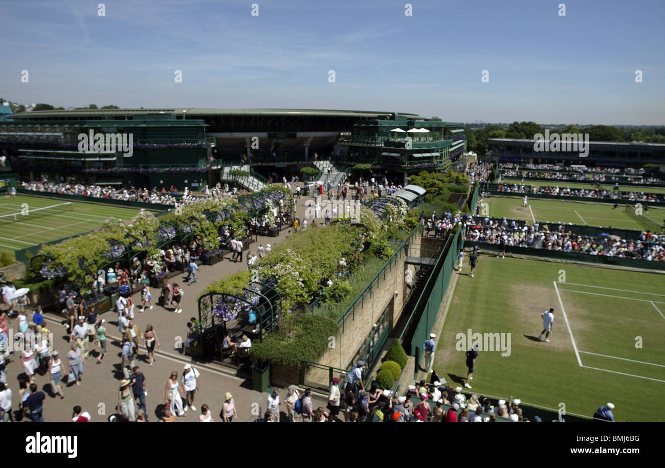 Vue sur toute l'angleterre wimbledon tennis club Banque D'Images