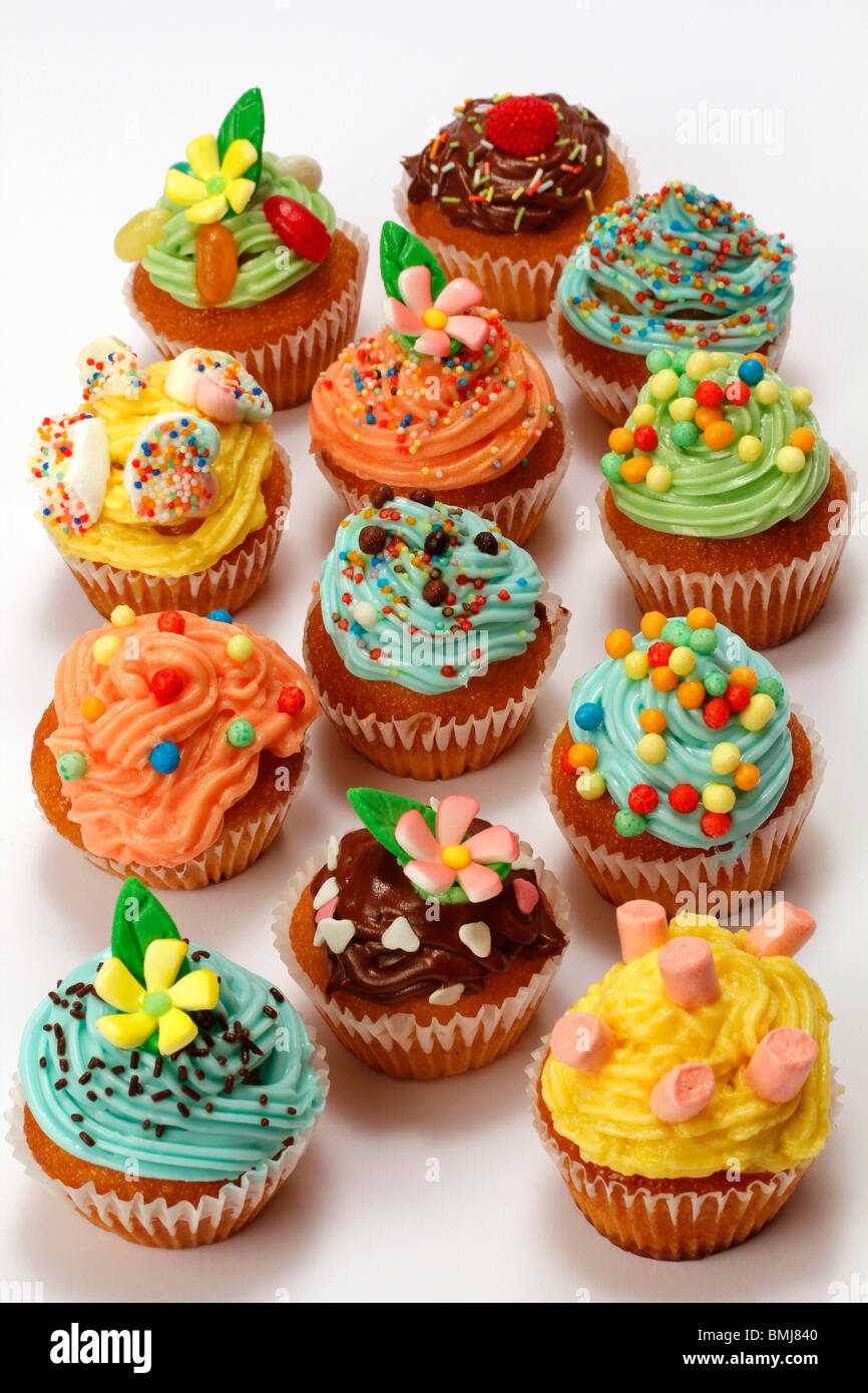 Assorted cupcakes Recette disponible Banque D'Images