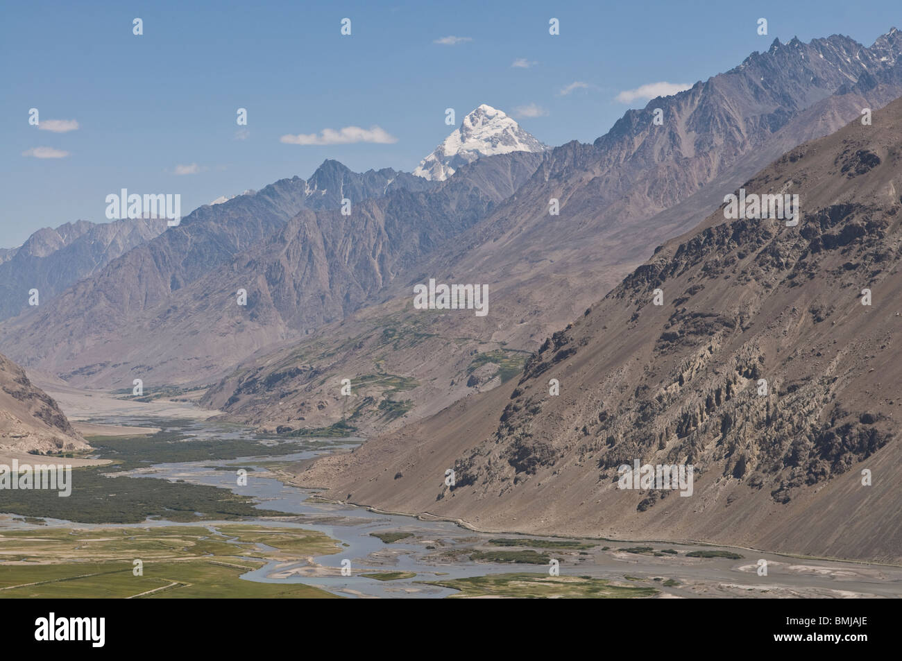 Paysage de montagne Langar, Corridor Wakhan, au Tadjikistan. Banque D'Images