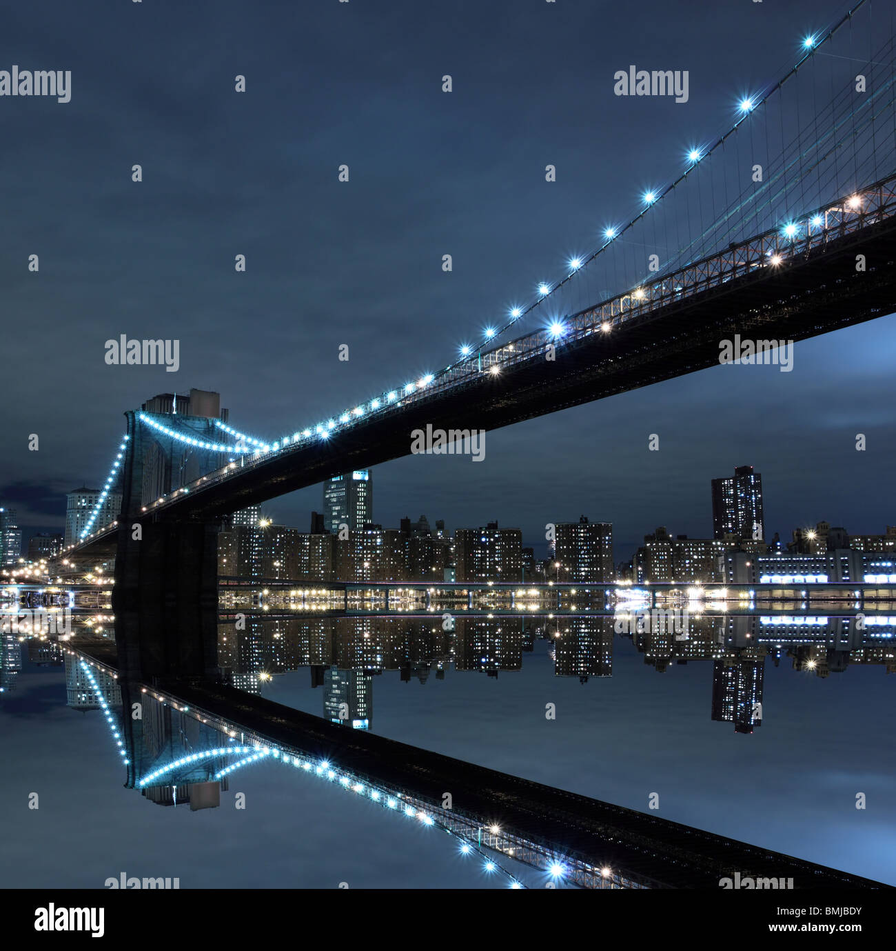 Pont de Manhattan et Manhattan Skyline, New York City Banque D'Images