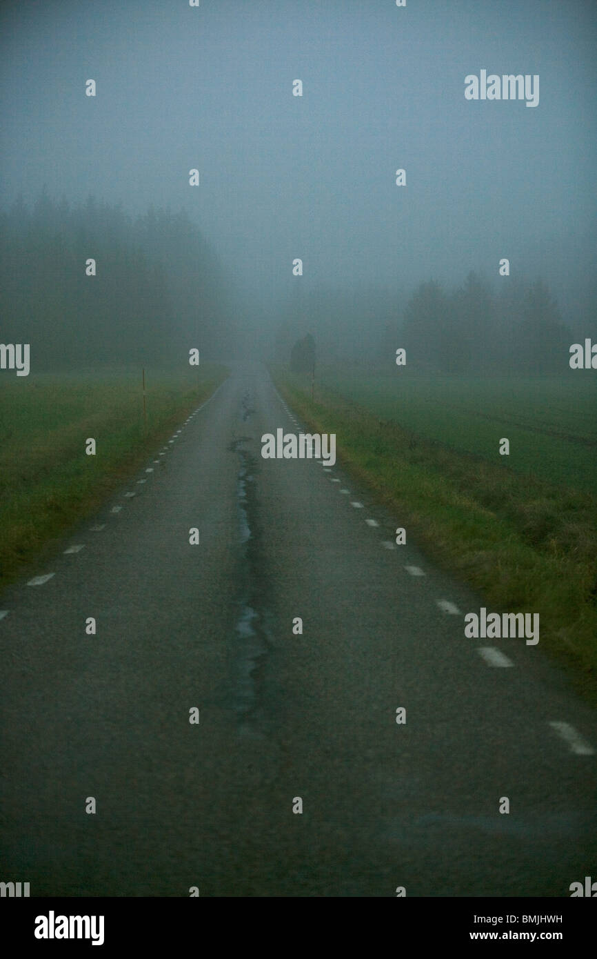 Vue de route en passant par domaine Banque D'Images