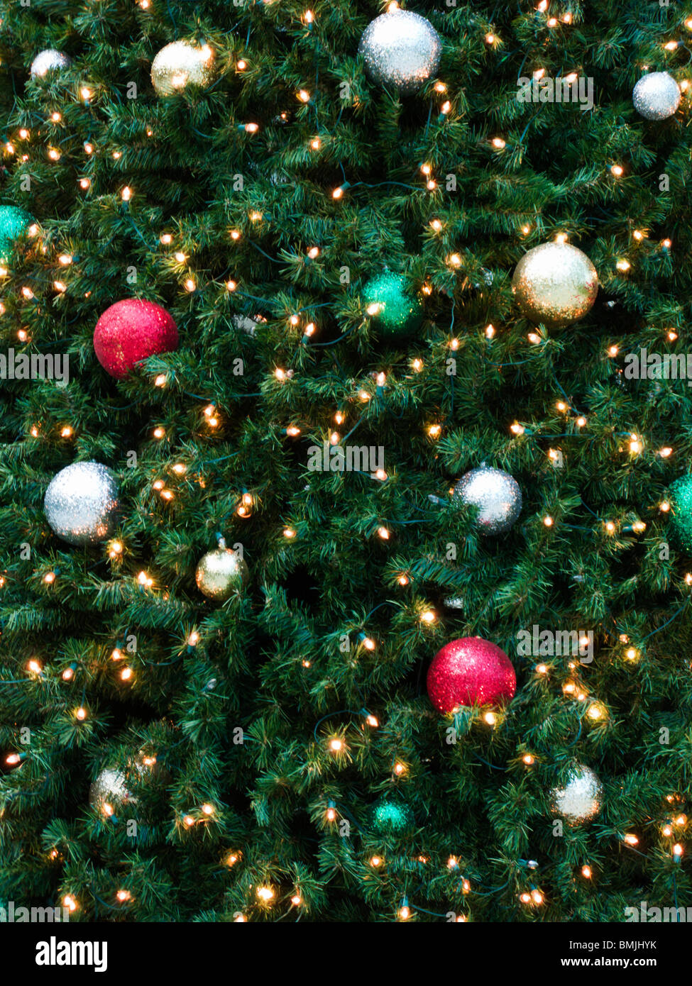 Arbre de Noël décoré, USA. Banque D'Images