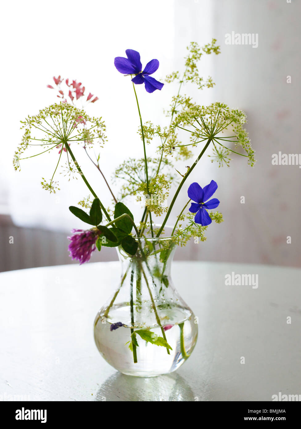 La Scandinavie, Suède, Pays-Bas, vue de vase à fleurs sur table Banque D'Images