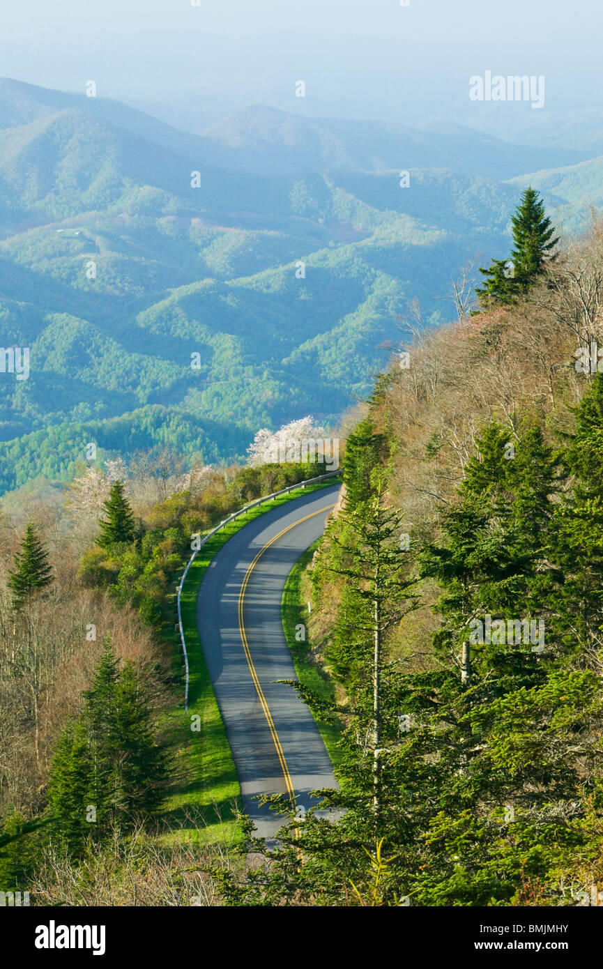 Dans les montagnes de la route Banque D'Images