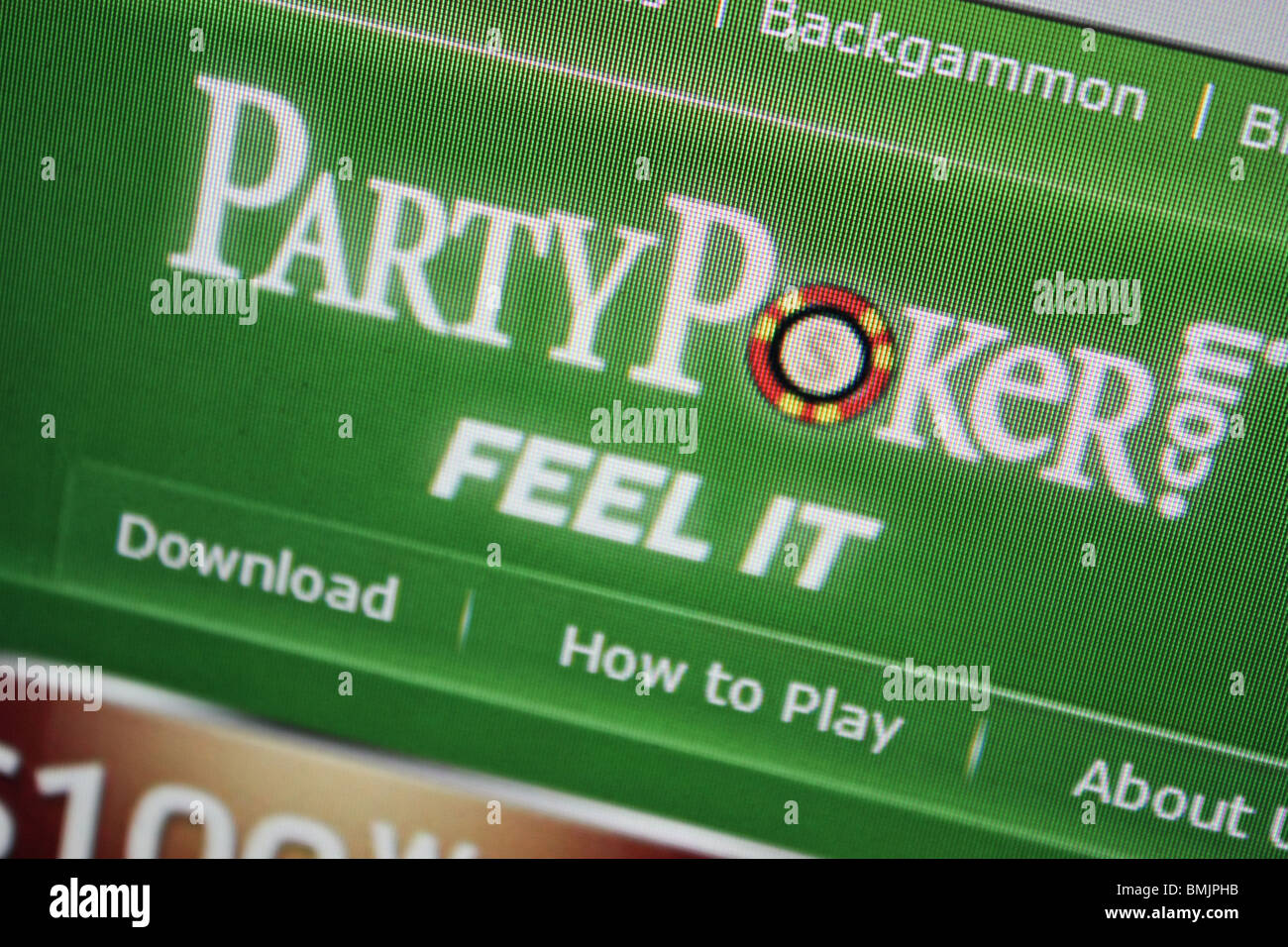 Party Poker Party Poker gamble internet en ligne Banque D'Images