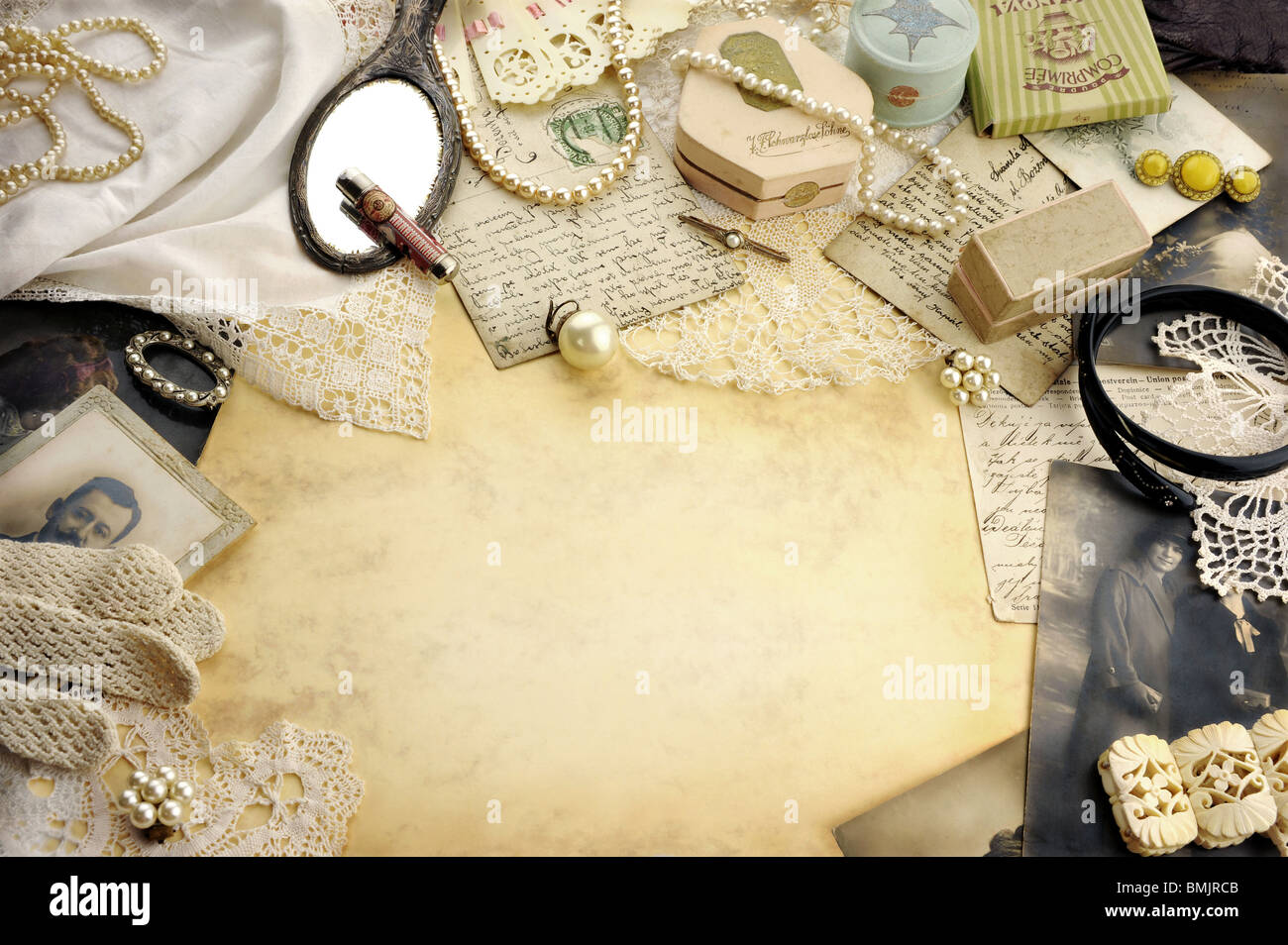 La composition avec vintage mesdames accessoires de mode Banque D'Images