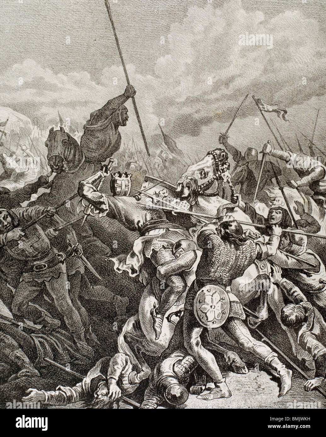 Bataille de Muret (septembre 1213). La France. La gravure. Banque D'Images