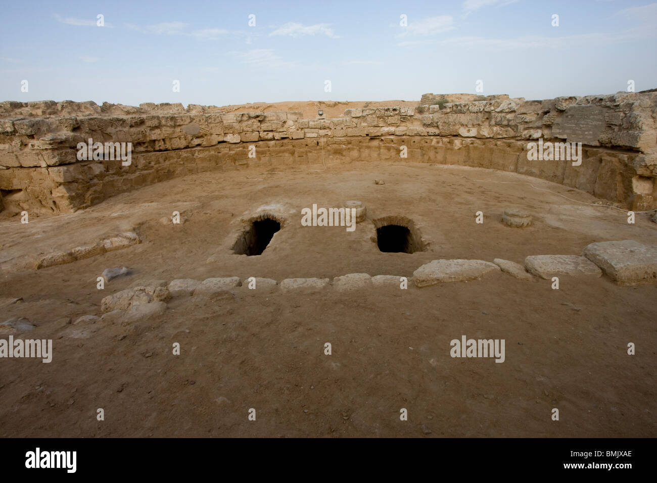 Vestiges de l'église de la Vierge Sainte Marie, (construit 385 - 412 CE), connu sous la grande basilique, Abu Mena, l'Égypte Banque D'Images