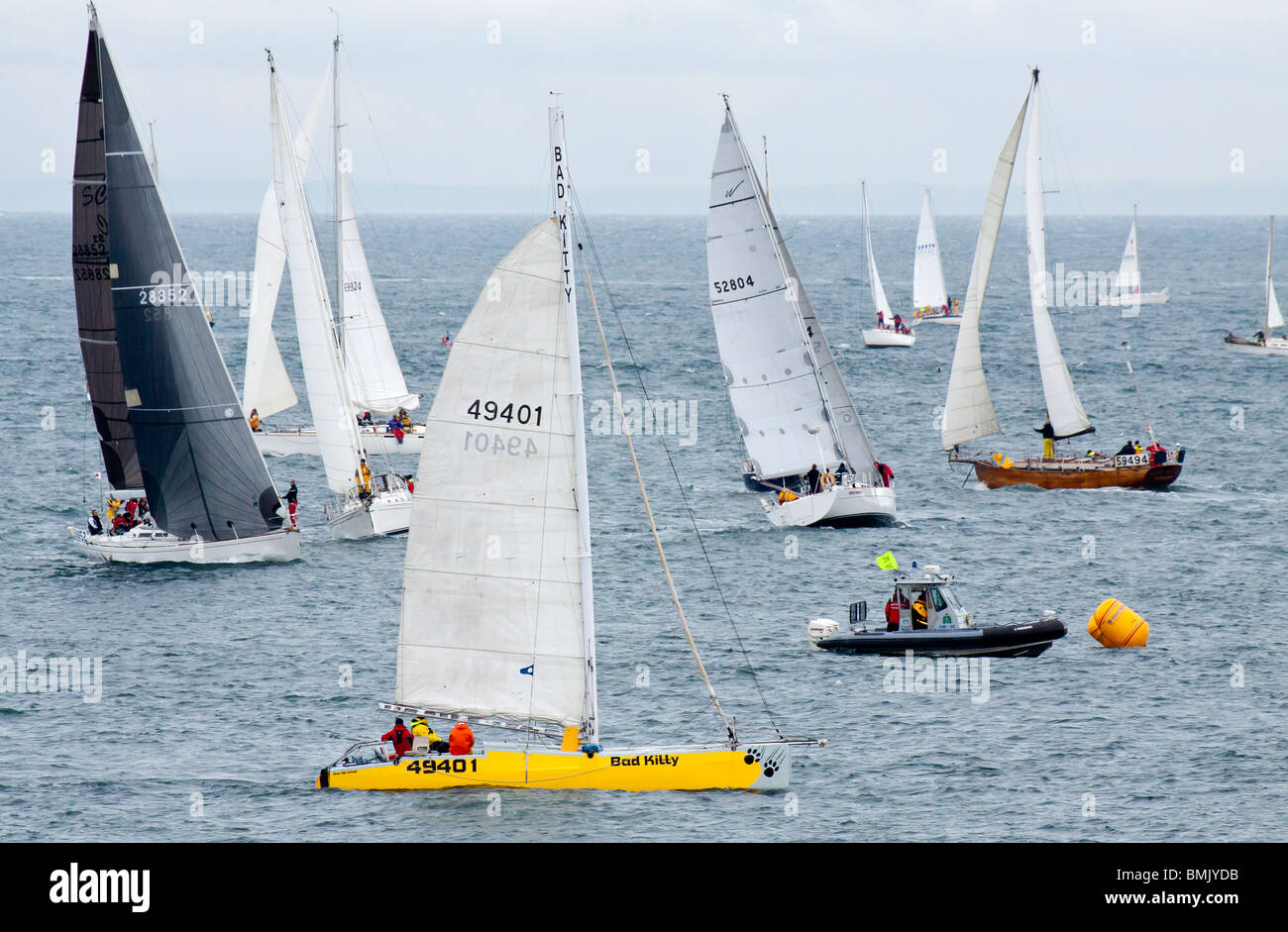 Les participants en 2010 classique Swiftsure yacht race-Victoria, Colombie-Britannique, Canada. Banque D'Images