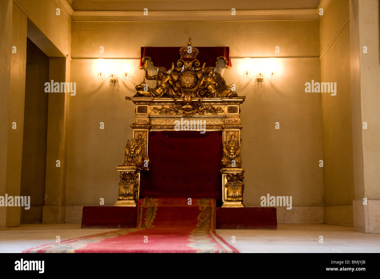 Le roi Farouk trône à Qasr al Gawhara ou Jewel Palace dans la Citadelle du Caire, Al Qahirah, Egypte Banque D'Images
