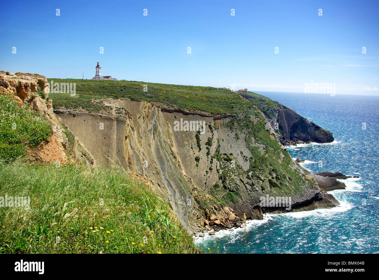 Phare de Cap Espichel, Portugal. Banque D'Images