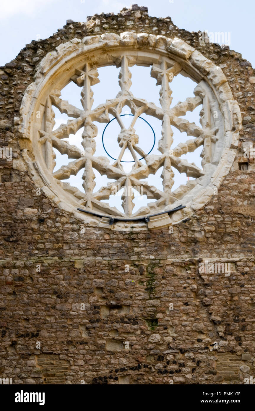 Rosace de l'évêque de Winchester's Palace, Southwark, Londres Banque D'Images